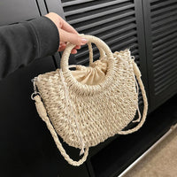 Sac à main en paille à bandoulière