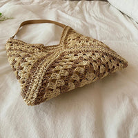 Sac cabas en paille à fermeture magnétique