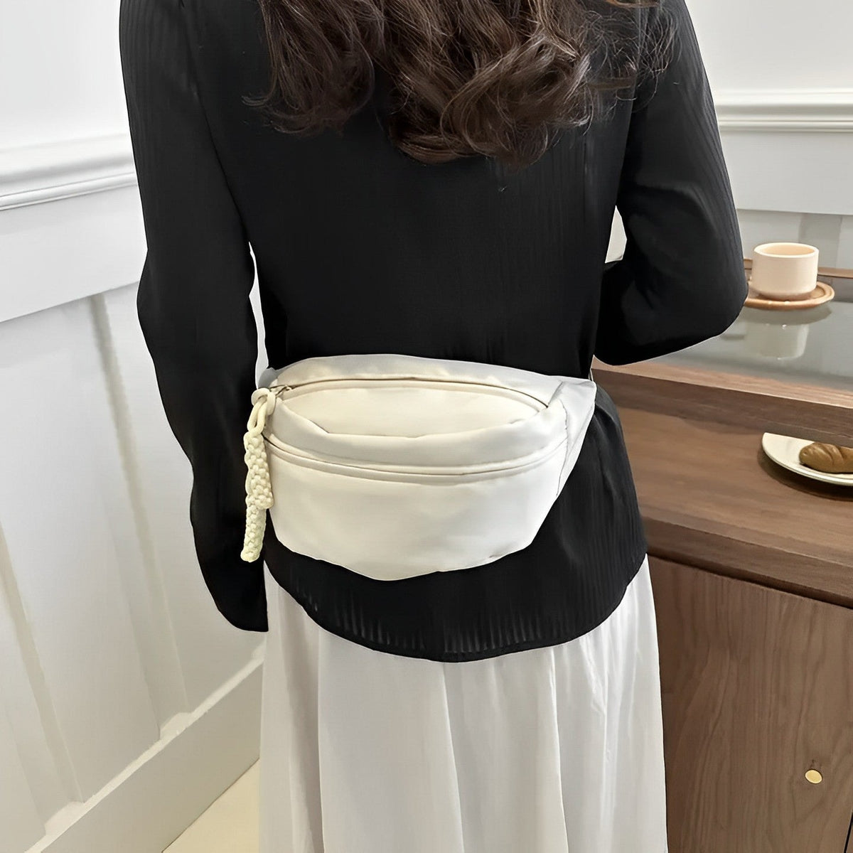 Sac banane bandoulière en nylon à sangle large