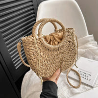 Sac à main en paille à bandoulière