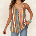 Top Femme Sans Manches à Rayures Multicolores