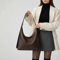 Sac hobo en simili cuir grainé pour ordinateur