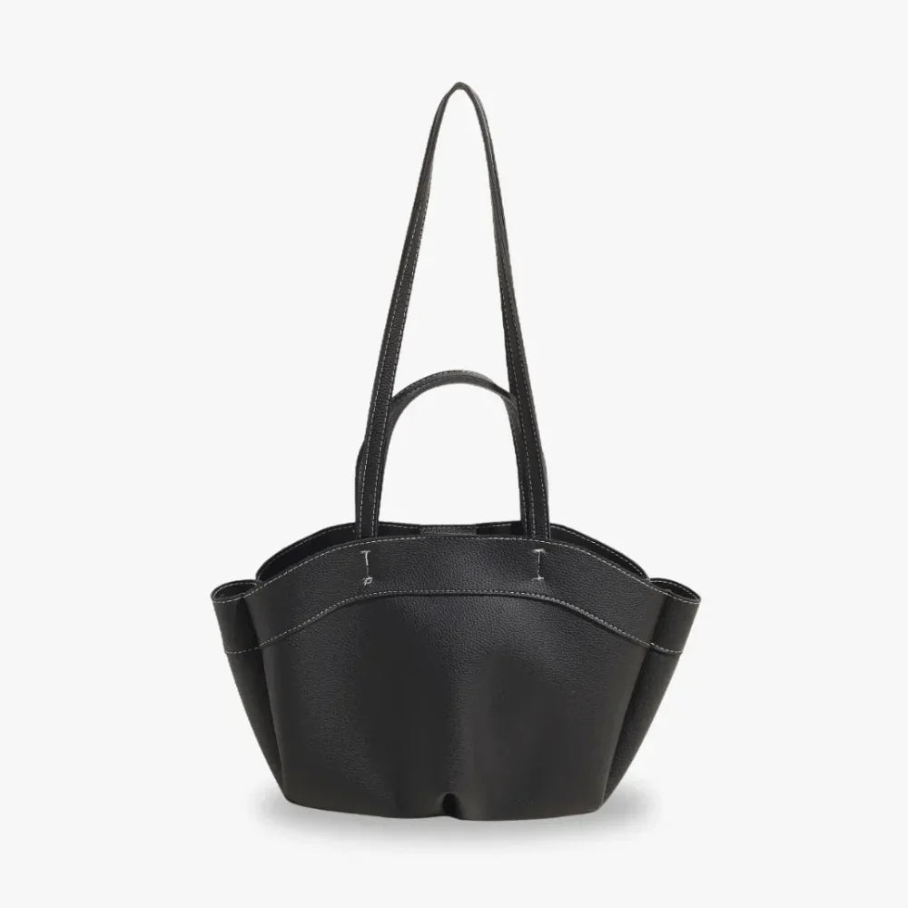 Sac cabas en simili cuir grainé avec pochette amovible