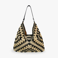 Sac cabas en paille à fermeture magnétique