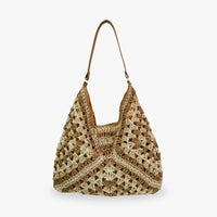 Sac cabas en paille à fermeture magnétique