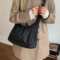 Sac bandoulière à carreaux en nylon