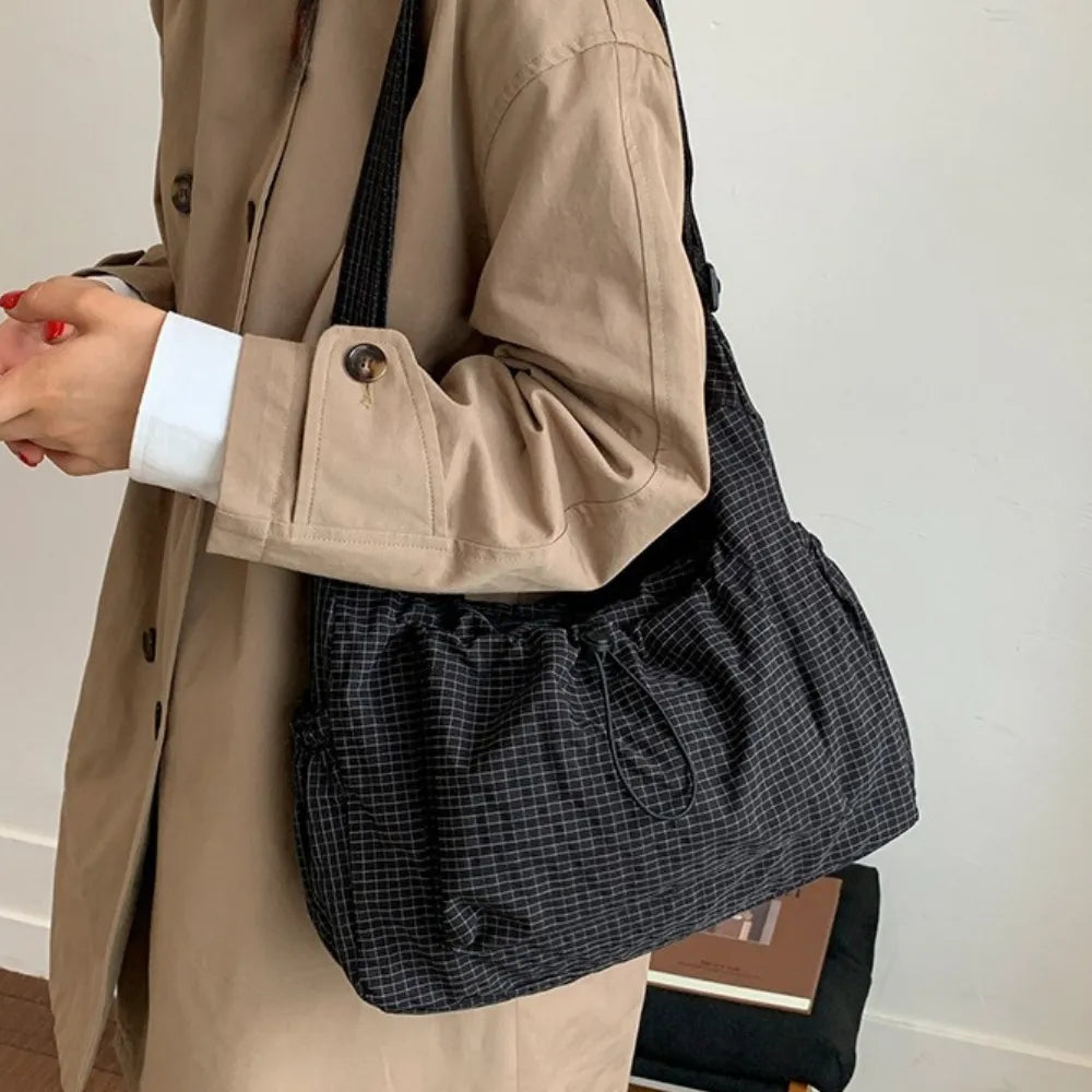 Sac bandoulière à carreaux en nylon