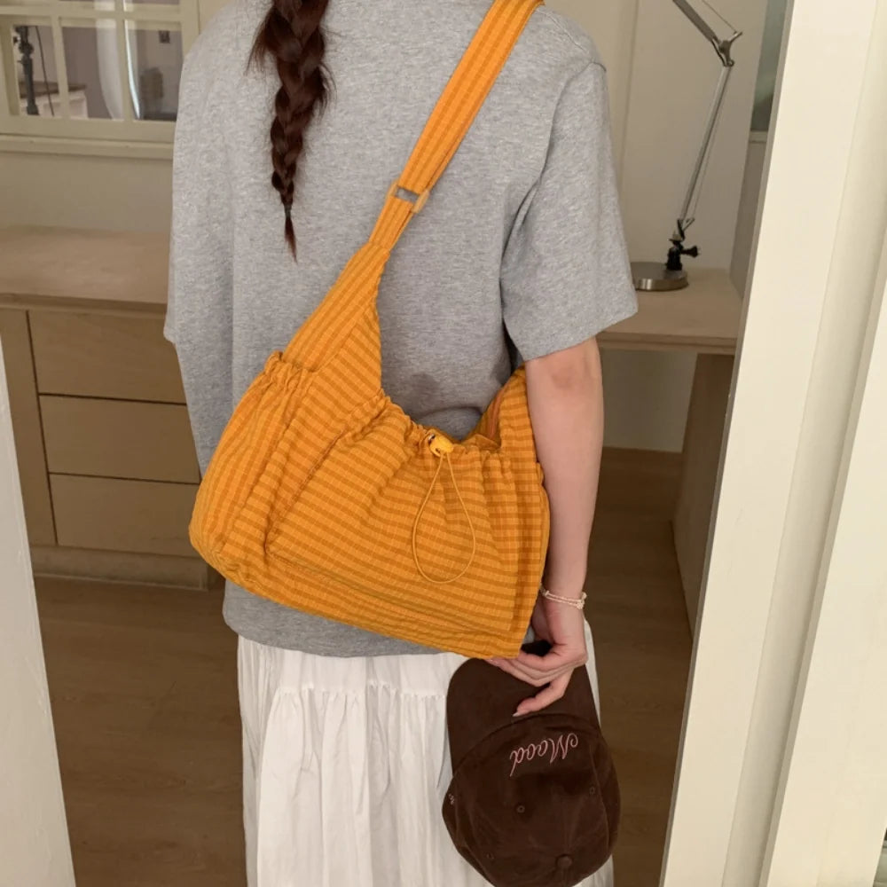 Sac bandoulière à carreaux en nylon