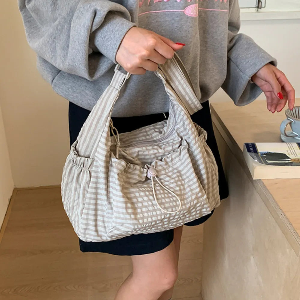 Sac bandoulière à carreaux en nylon
