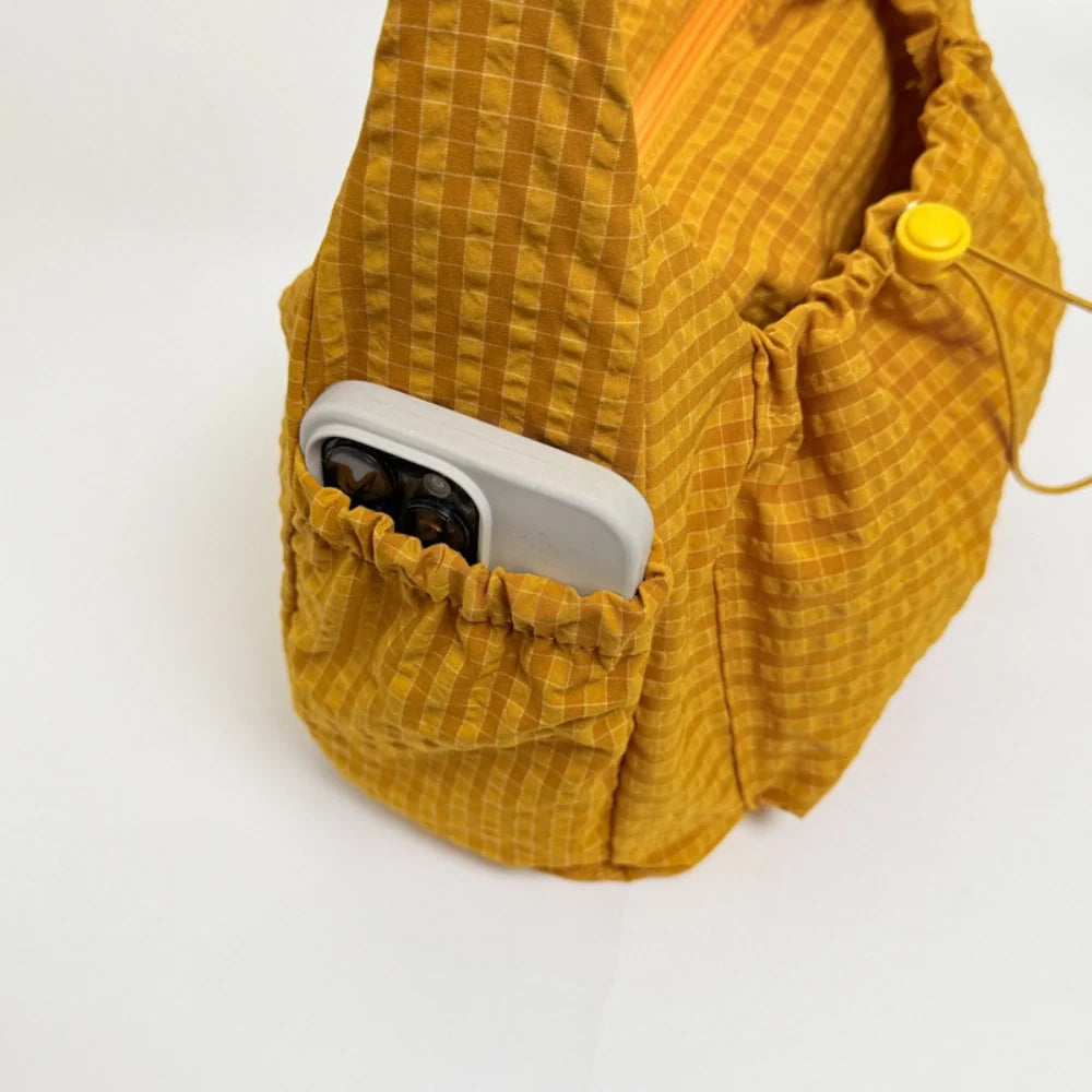 Sac bandoulière à carreaux en nylon
