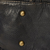 Sac bandoulière en simili cuir grainé à bords bronze