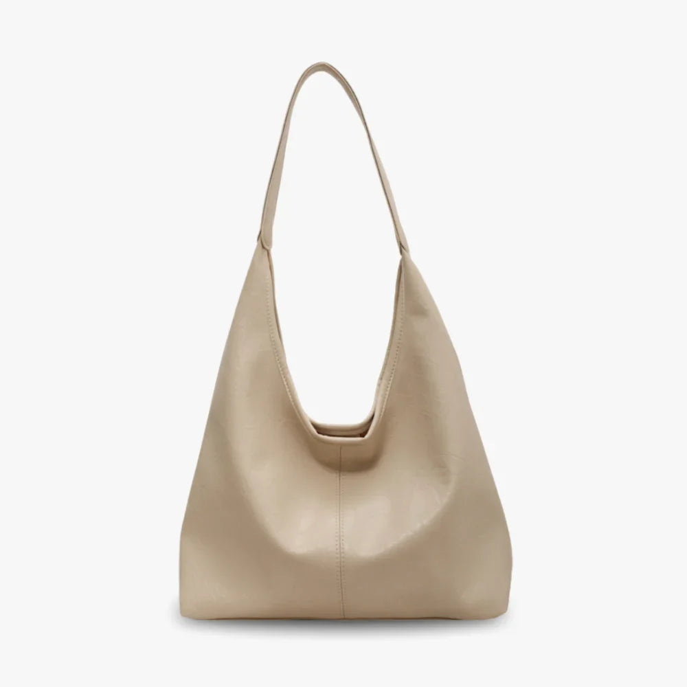 Sac hobo en simili cuir lisse avec pochette