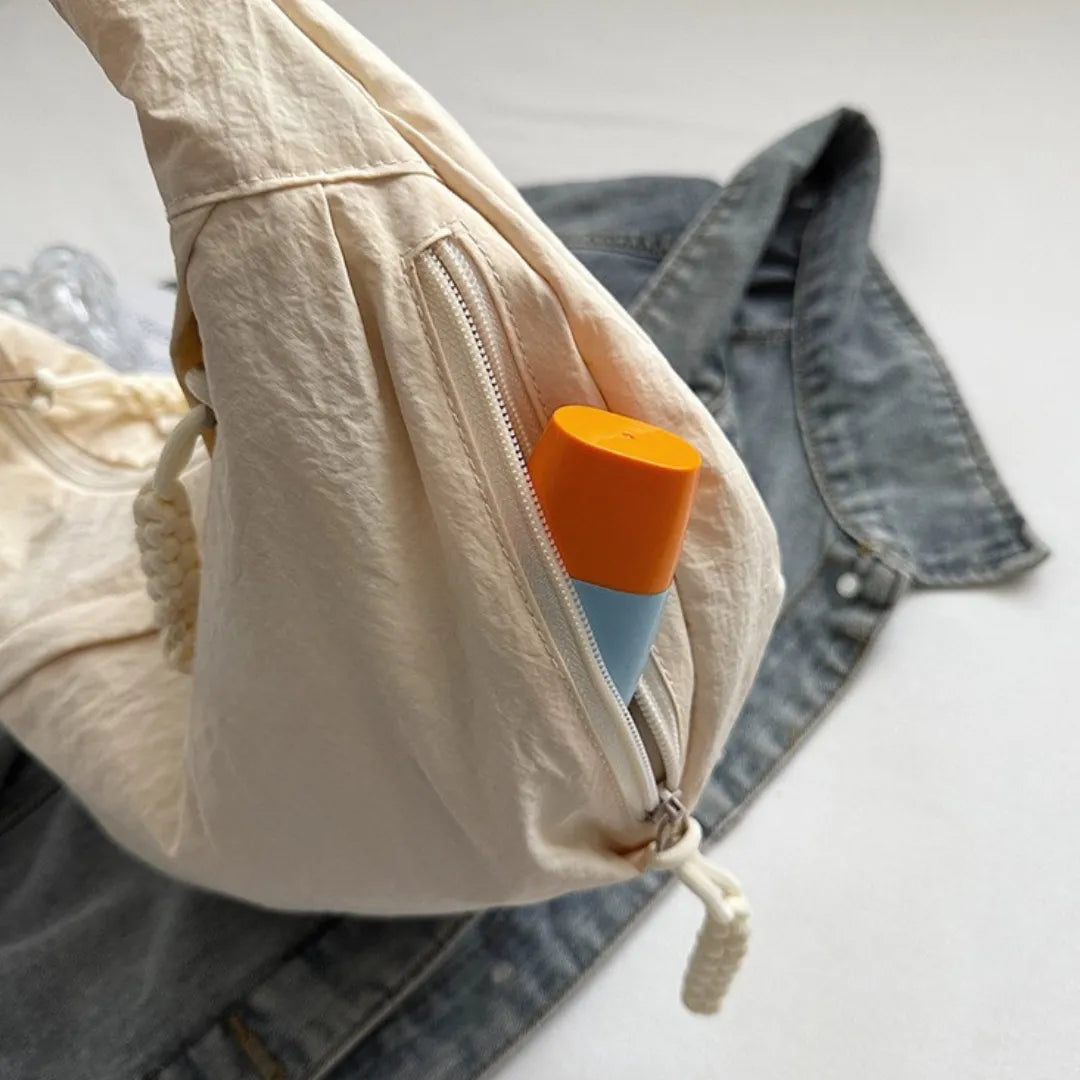 Sac bandoulière plat en nylon déperlant