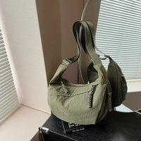 Sac bandoulière plat en nylon déperlant