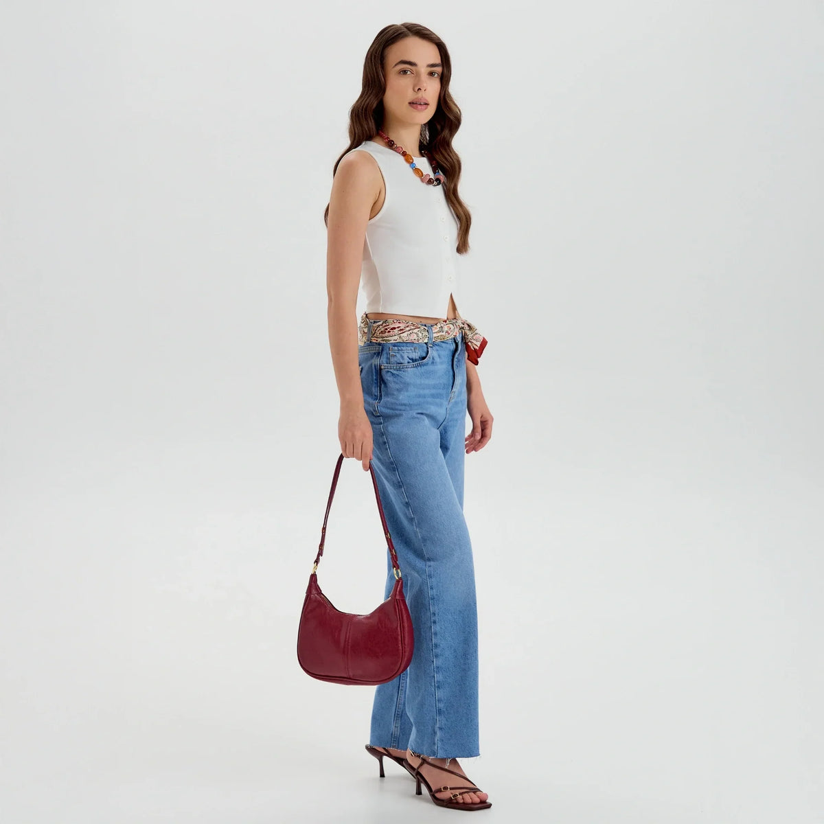 Sac bandoulière en simili cuir à sangle réglable