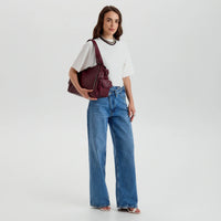 Grand sac bandoulière en simili cuir pour ordinateur