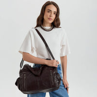 Grand sac bandoulière en simili cuir pour ordinateur