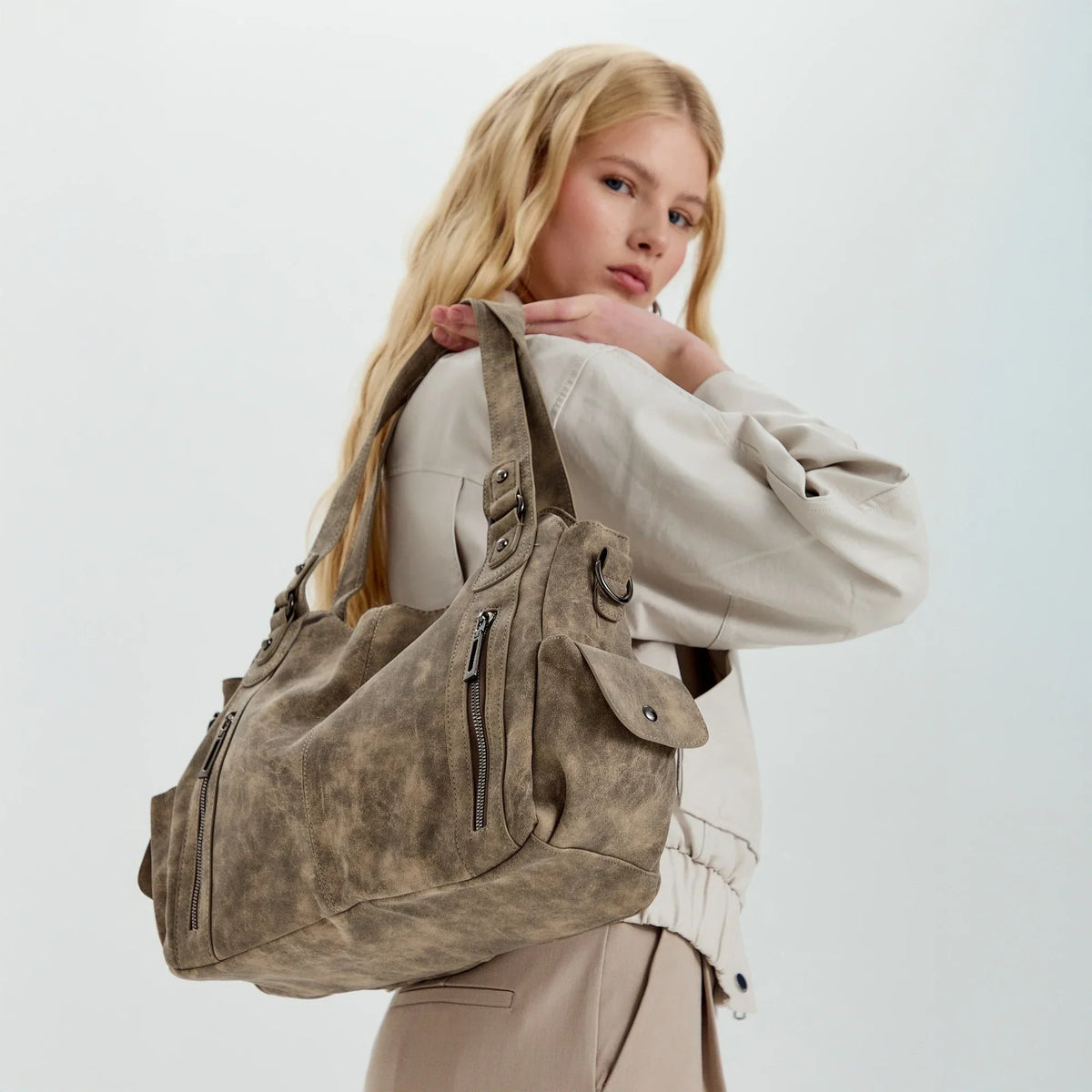 Grand sac bandoulière en simili cuir pour ordinateur