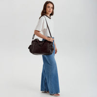 Grand sac bandoulière en simili cuir pour ordinateur