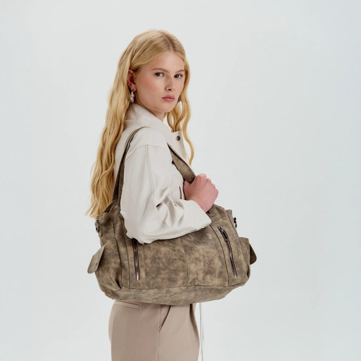 Grand sac bandoulière en simili cuir pour ordinateur
