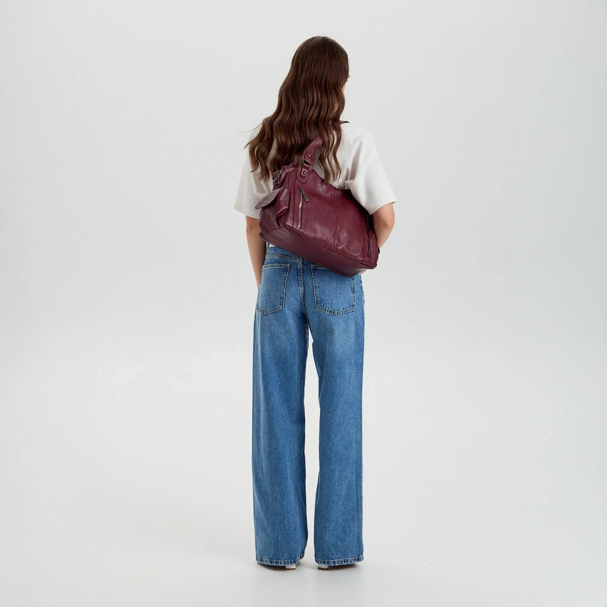 Grand sac bandoulière en simili cuir pour ordinateur