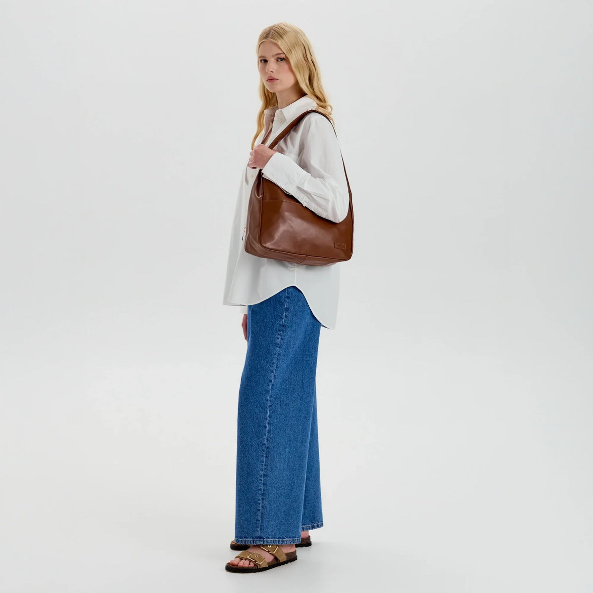 Sac hobo en simili cuir pour ordinateur
