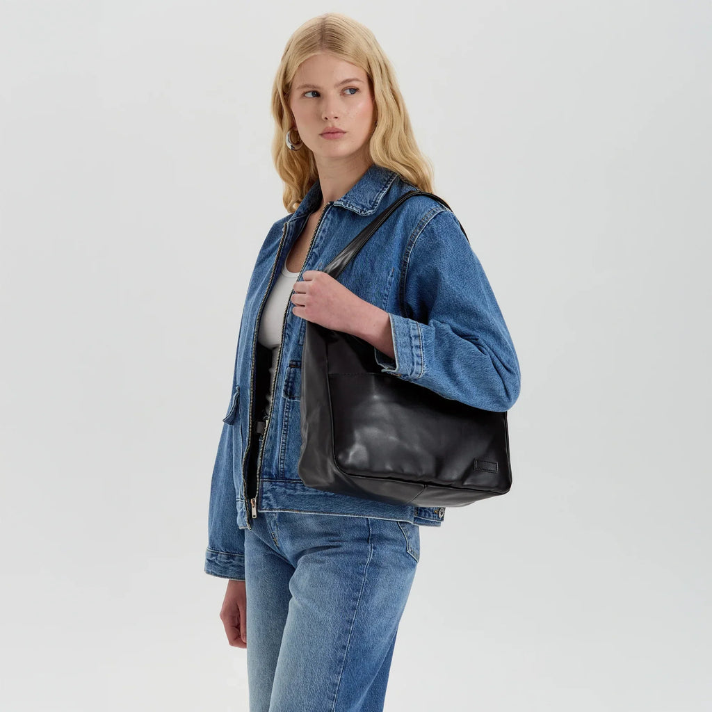 Sac hobo en simili cuir pour ordinateur