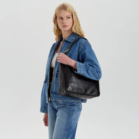 Sac hobo en simili cuir pour ordinateur