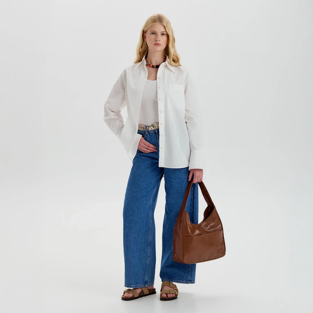 Sac hobo en simili cuir pour ordinateur