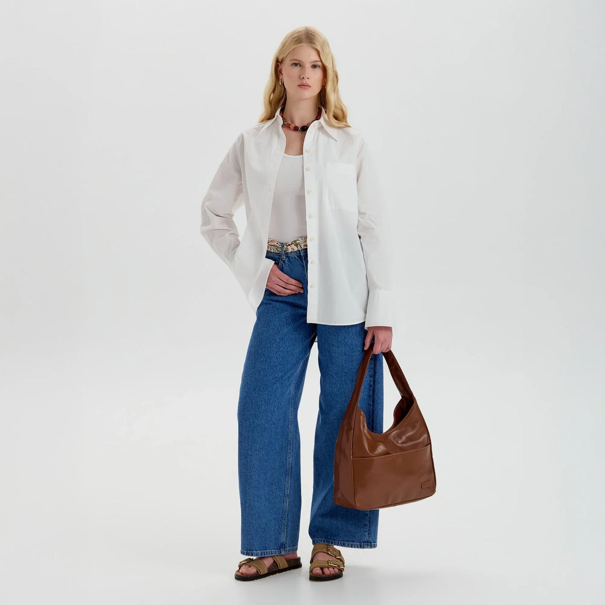 Sac hobo en simili cuir pour ordinateur