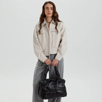 Sac bandoulière en simili cuir à deux compartiments