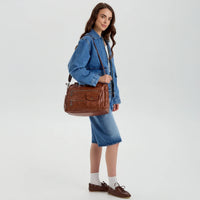 Sac bandoulière en simili cuir à deux compartiments
