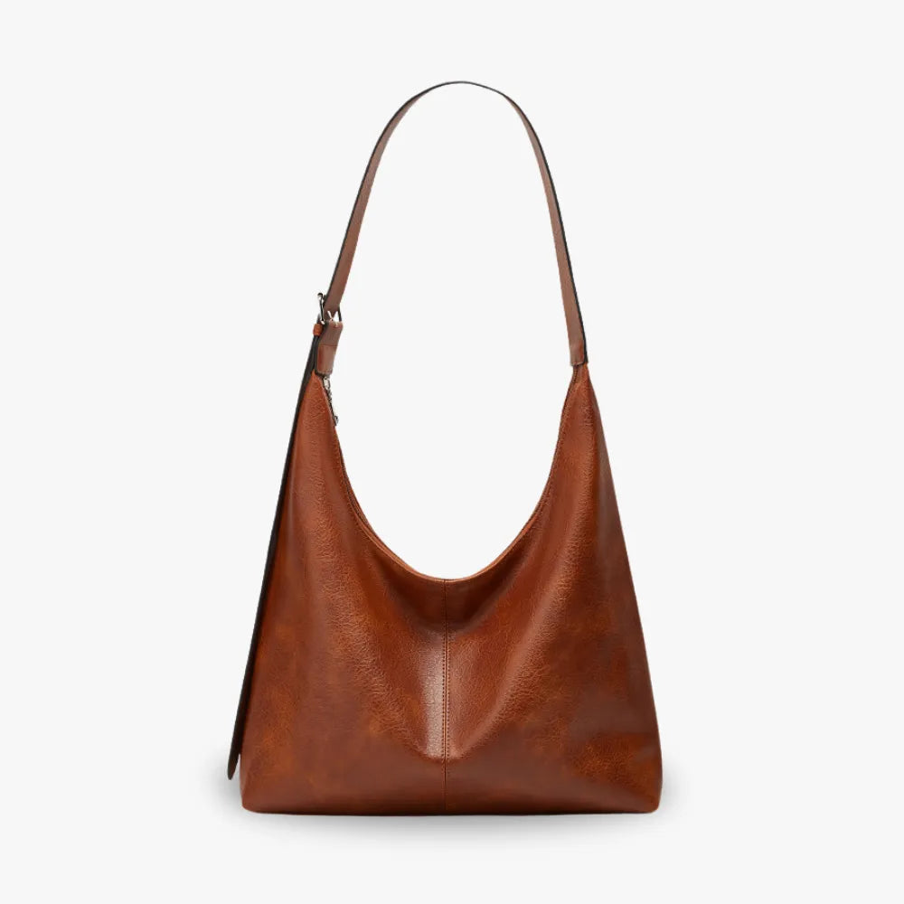 Sac hobo en simili cuir grainé pour ordinateur