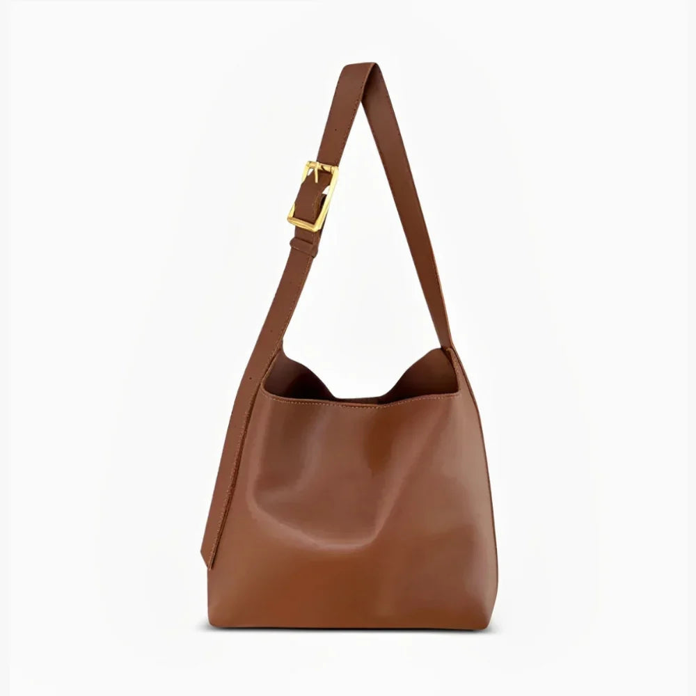 Sac à main épaule en simili cuir lisse avec pochette