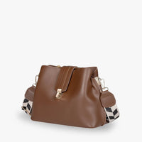 Sac bandoulière en simili cuir à fermoir métallique