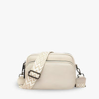 Petit sac bandoulière en simili cuir à sangle brodée