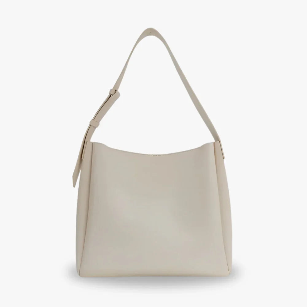 Sac hobo en simili cuir avec pochette assortie