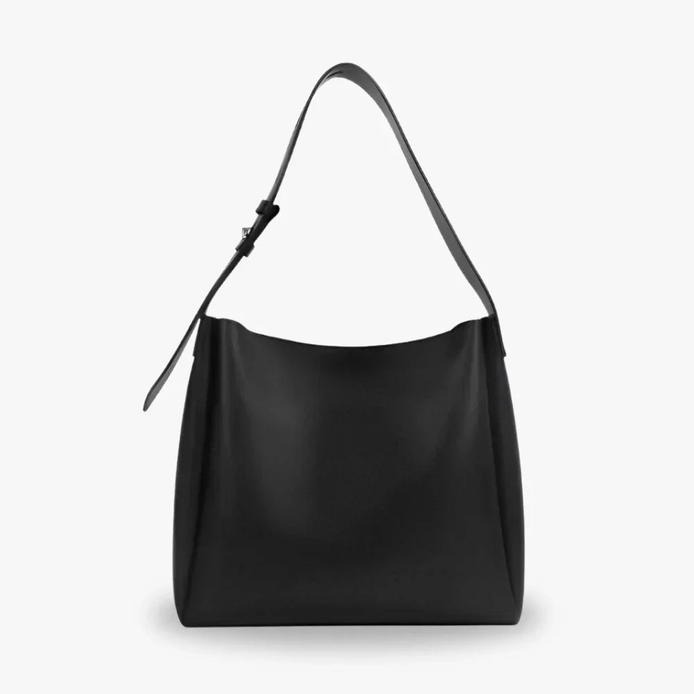 Sac hobo en simili cuir avec pochette assortie