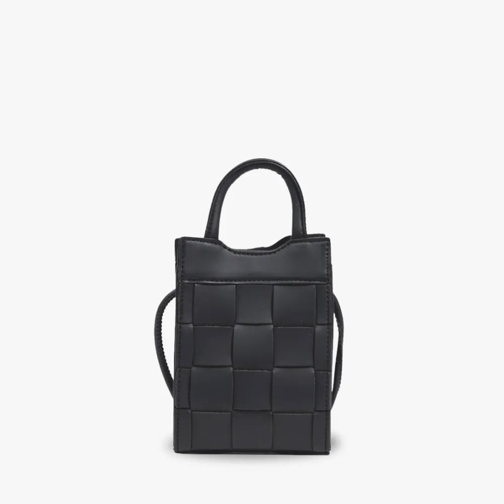 Mini sac à main tressé en simili cuir