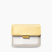 Mini sac bandoulière bicolore en simili cuir
