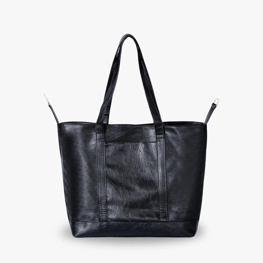 Sac cabas en simili cuir avec porte-clés intégré