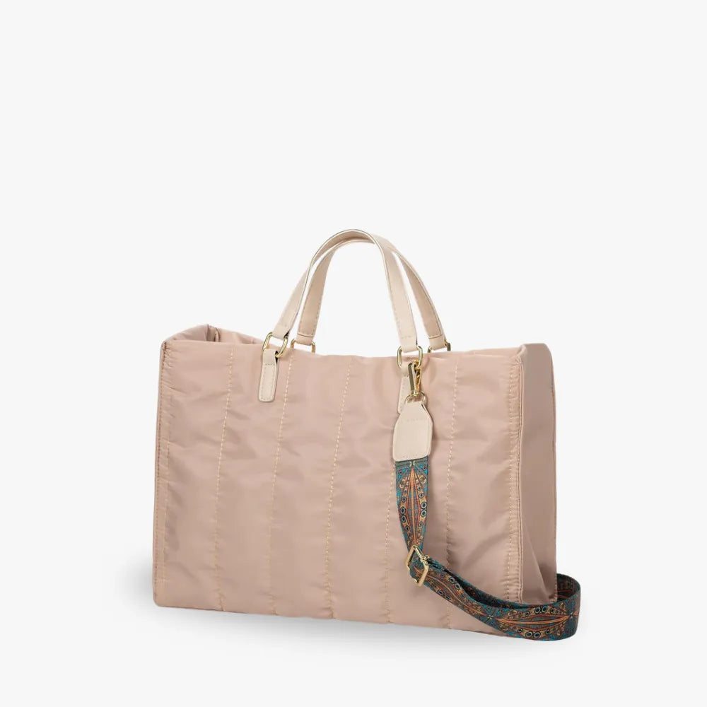Sac cabas matelassé en coton et nylon