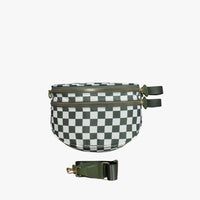 Sac bandoulière à damier en nylon déperlant