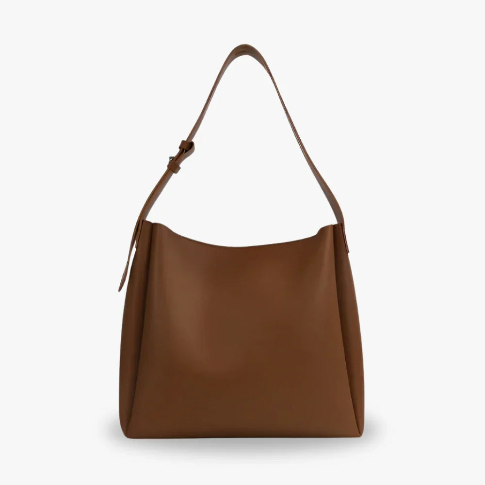 Sac hobo en simili cuir avec pochette assortie