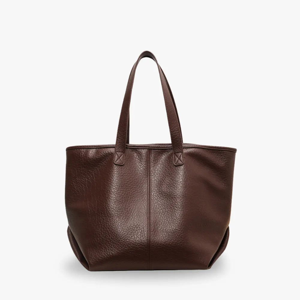 Sac cabas zippé en simili cuir