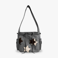 Sac hobo en toile à patchs étoiles