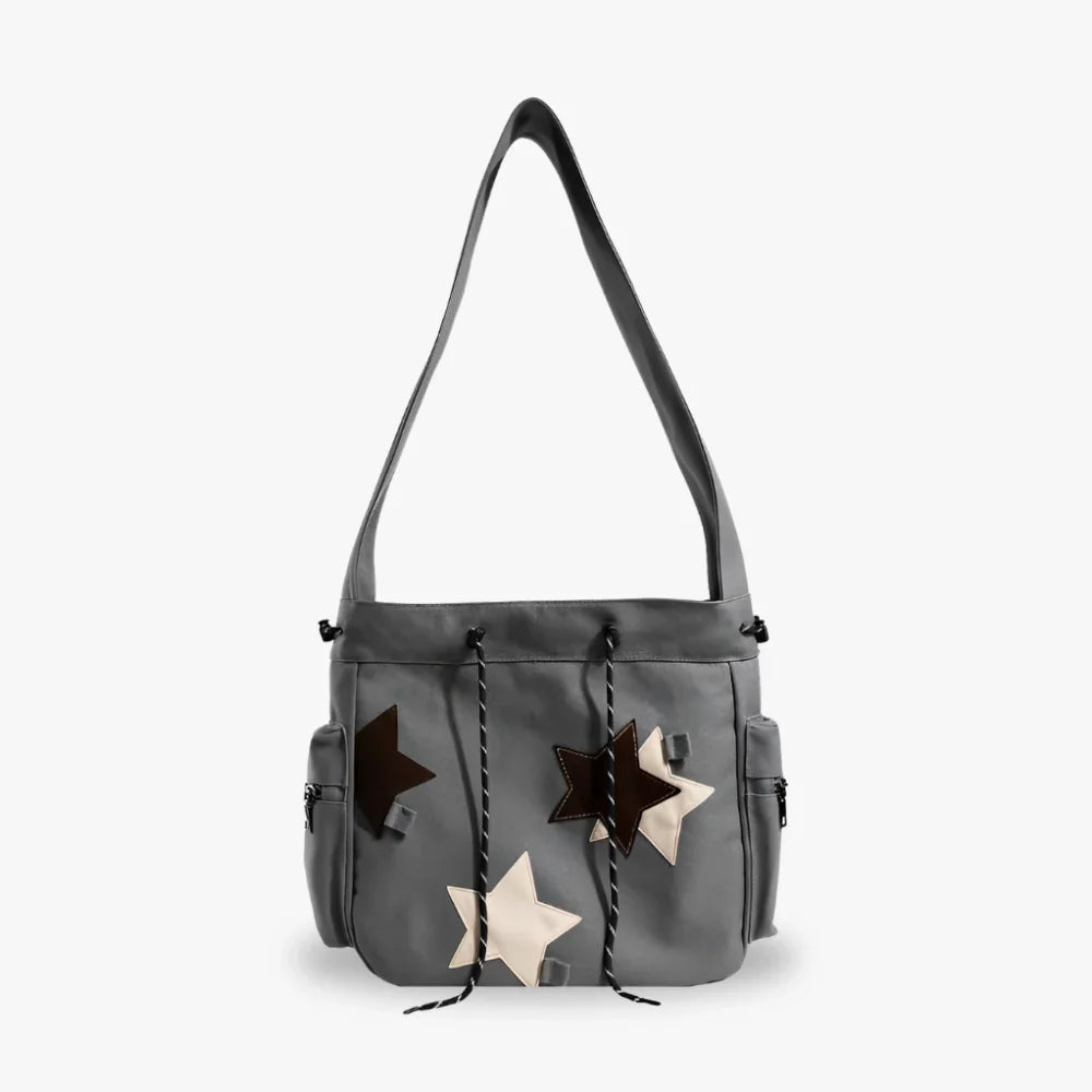 Sac hobo en toile à patchs étoiles