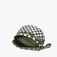 Sac bandoulière à damier en nylon déperlant