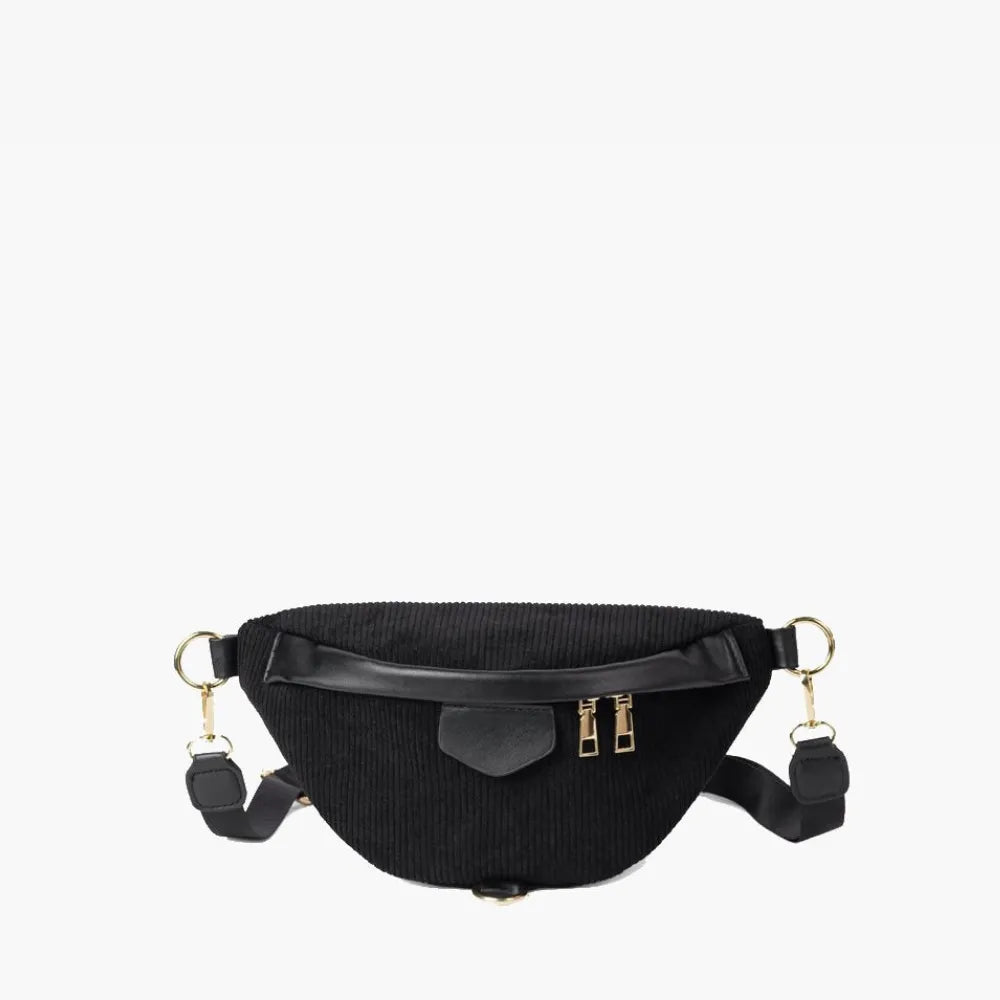 Sac banane en velours côtelé à bandoulière amovible