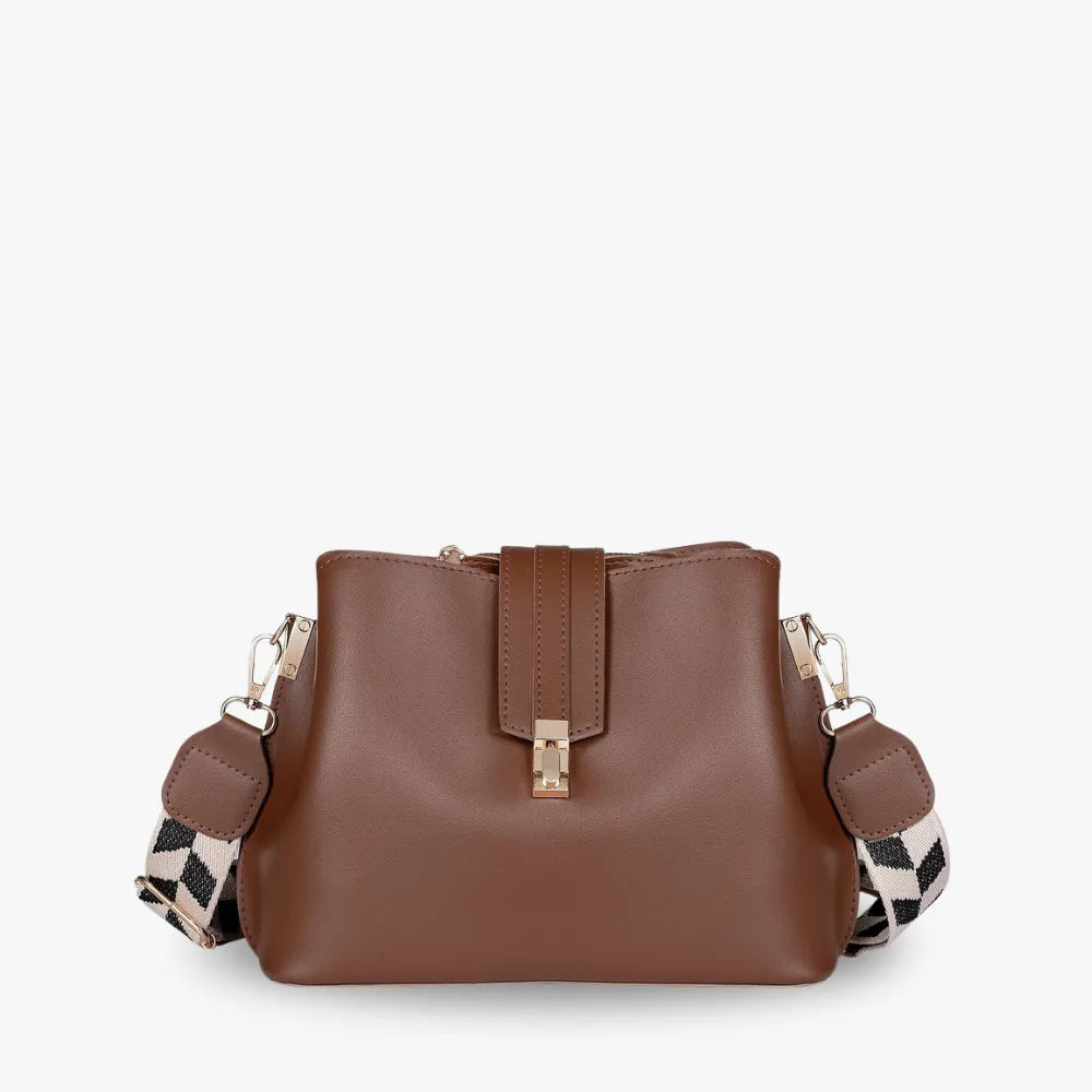 Sac bandoulière en simili cuir à fermoir métallique